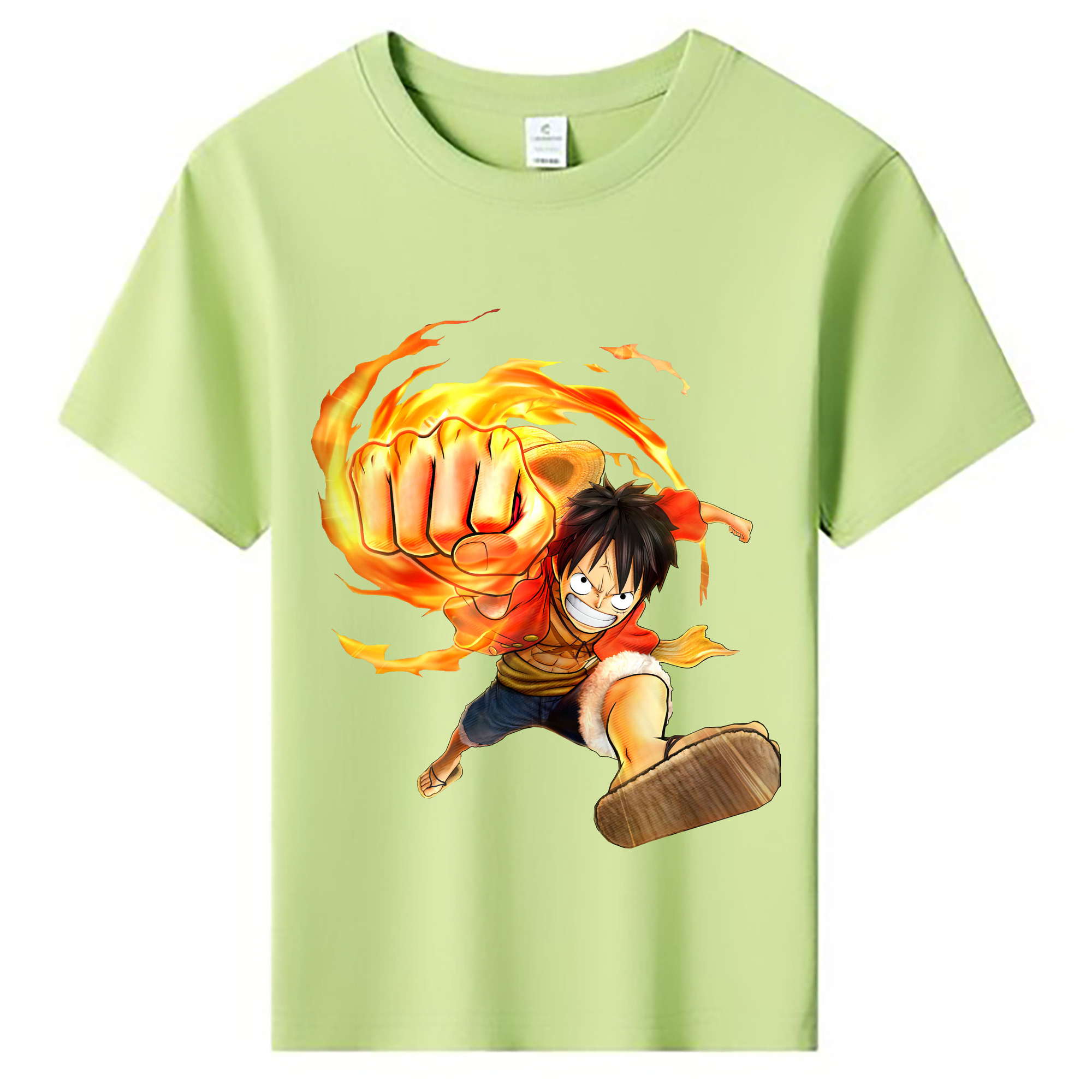 ワンピース モンキー・D・ルフィ ONE PIECE Monkey D. Luffy 綿100％キッズTシャツ（フロントプリント）